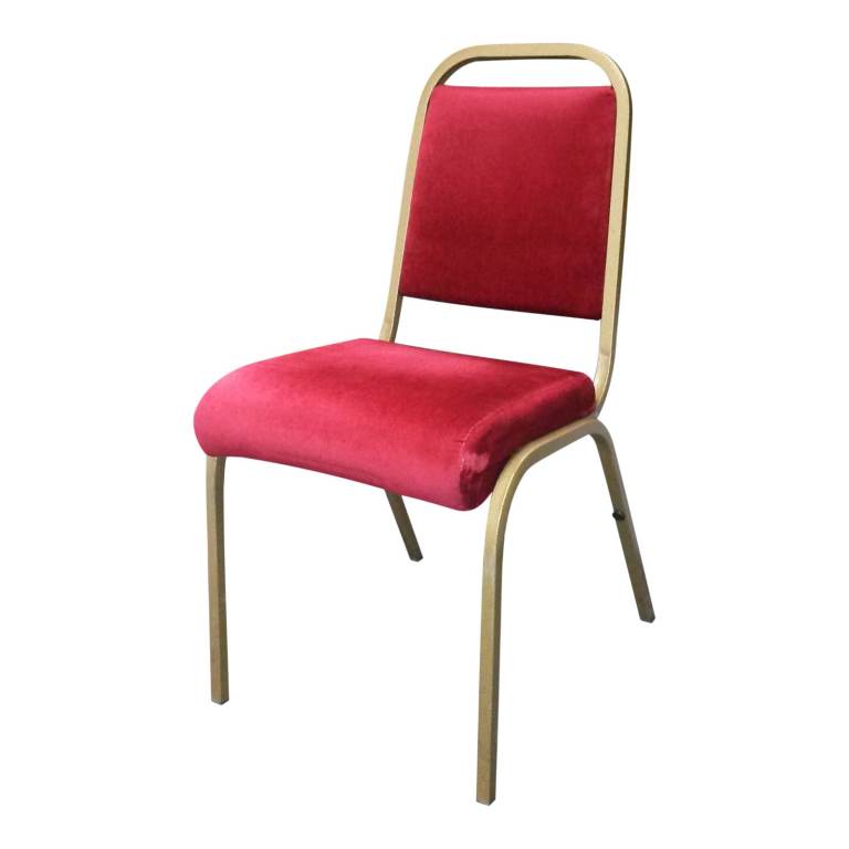 Red padded banqueting chairs