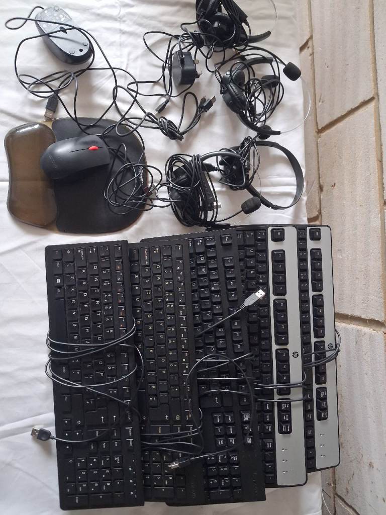 HP and Other PC Keyboards, Mice, and Headsets Bundle