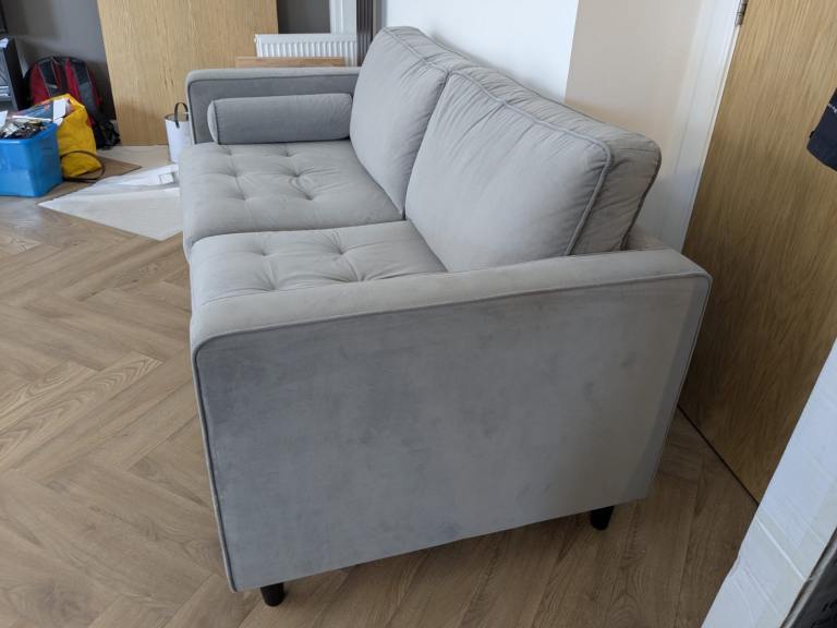 Grey velvet/suede sofabed