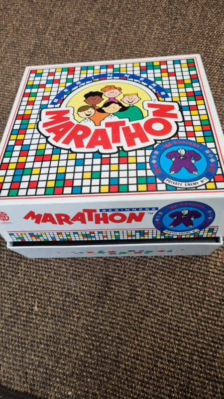 Board Game MARATHON, retro 1991 game, 6-11 ages