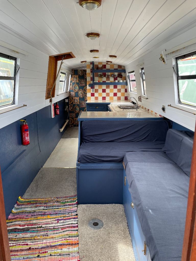 46ft blue cruiser stern Canal narrow  boat with survey 