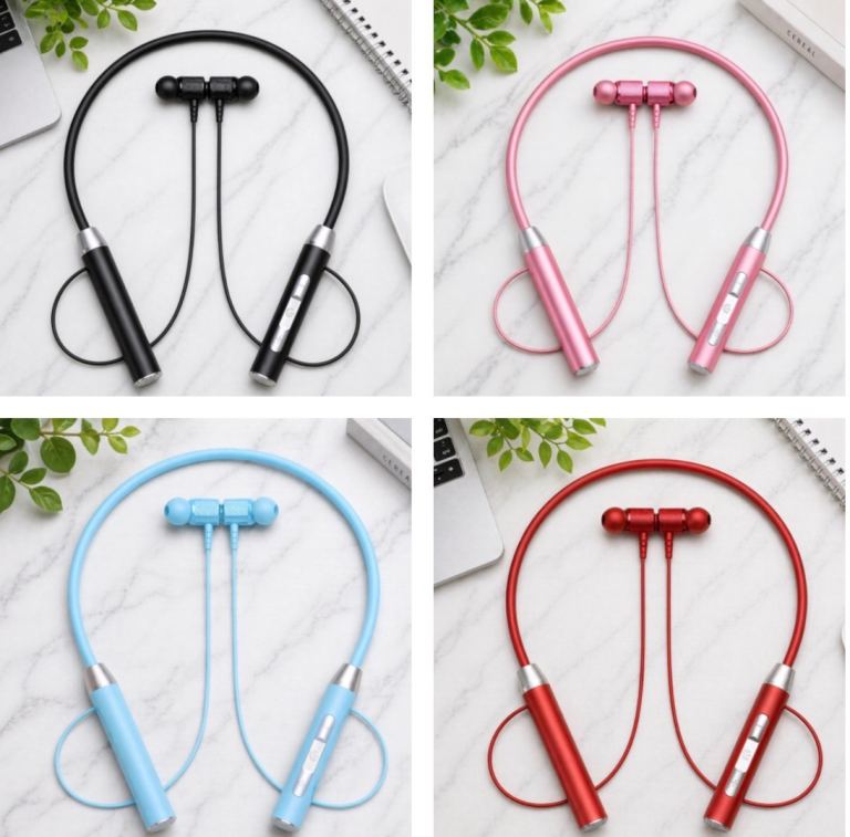 Wireless Neckband Earphones | Power Indicator | Noise Reduction