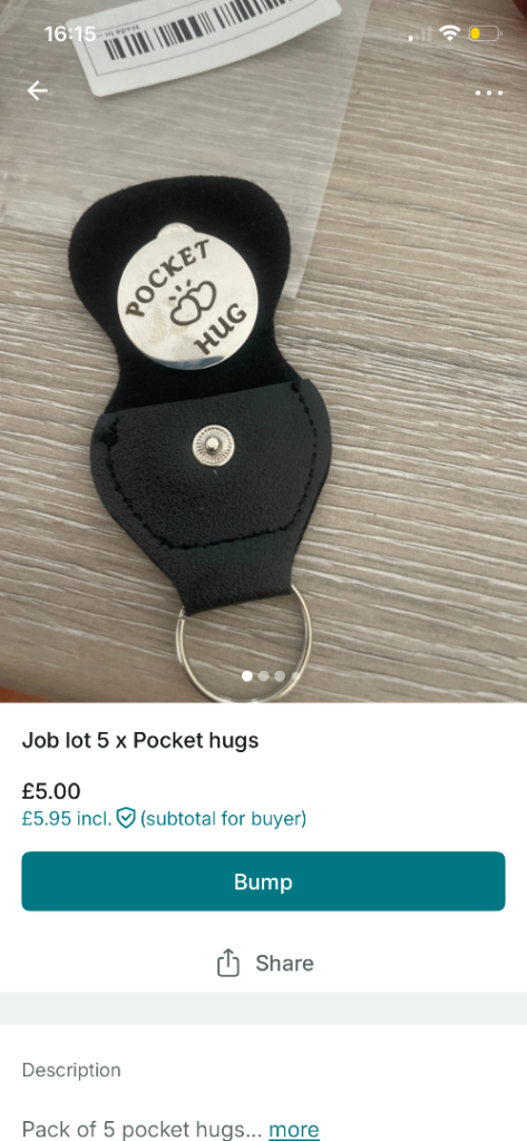 Job Lot 5 x Pocket Hugs - New