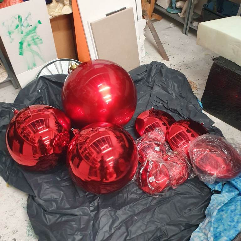 JOB LOT assortment of XL - XXXL Red Christmas Baubles