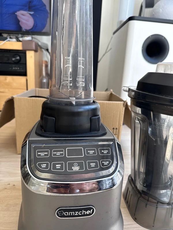 amzchef blender smoothies jug protein shake ice 1800w