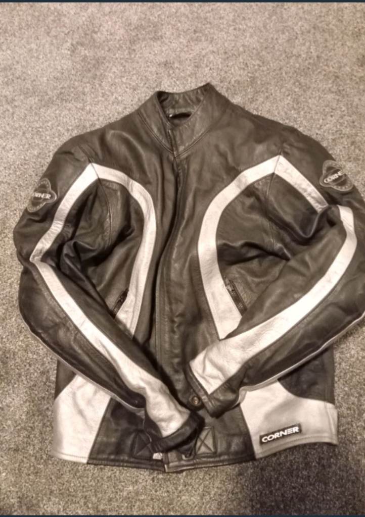 Leather jacket motorcycle CE armour 