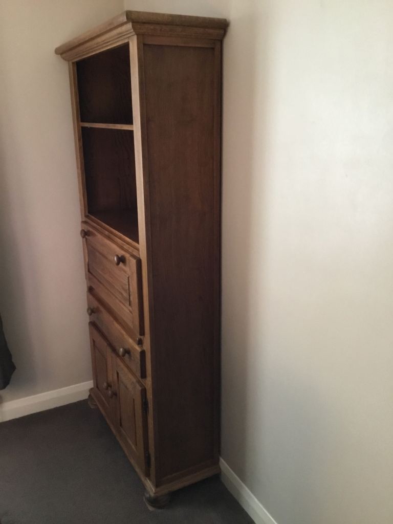 Combination bureau writing desk, bookcase ,cupboard and drawer