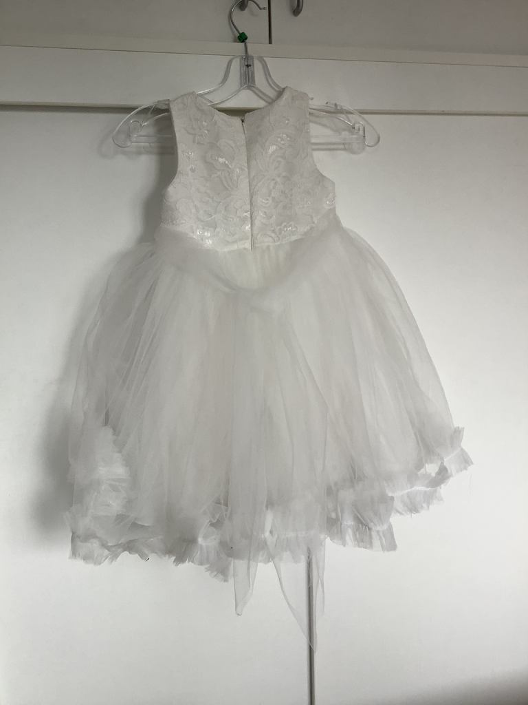 Girls white party dress