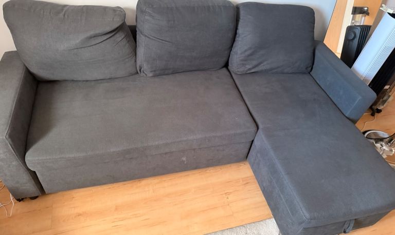 Grey Corner Sofa with Chaise – Good Condition