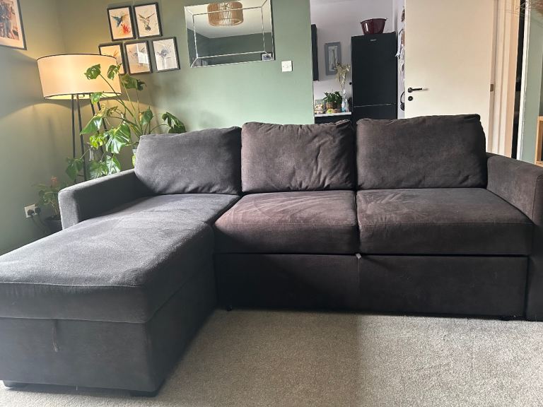 Left hand chaise sofa bed with storage 