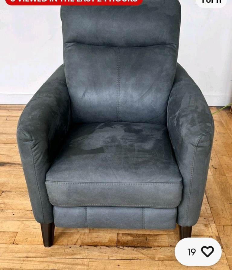 Furniture Village Compact Collection Petit Fabric Power Recliner Armchair