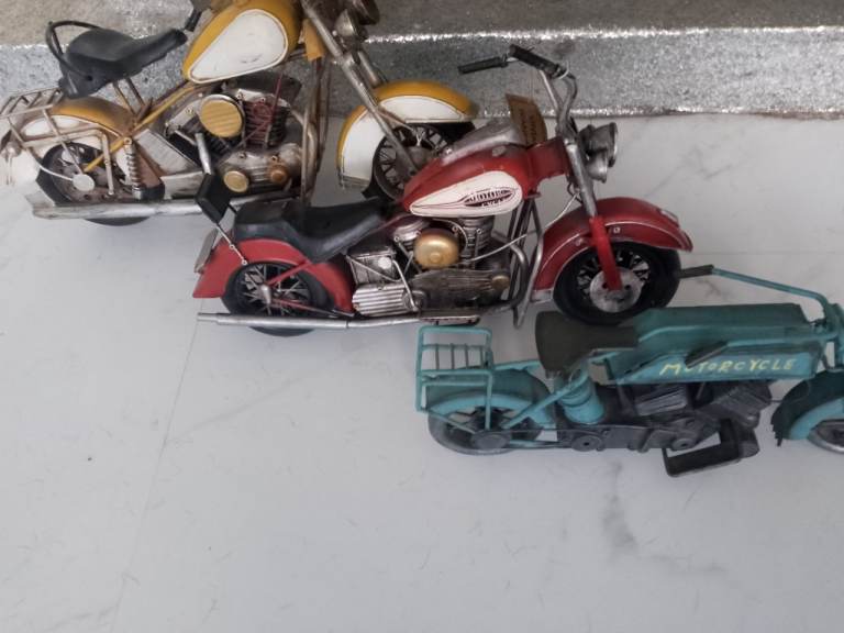 Decorative Metal Motorcycle Models - Set of 3