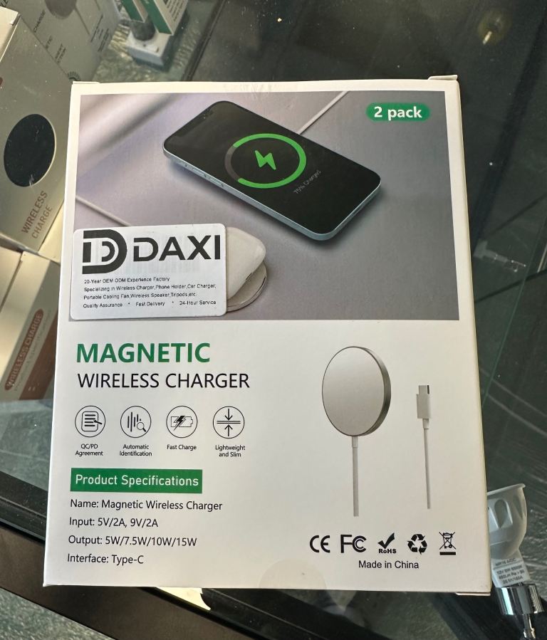 image for 2-Pack 15W Magnetic Wireless Charger Pad for iPhone 12–16 Pro/Max (Fast Charging)