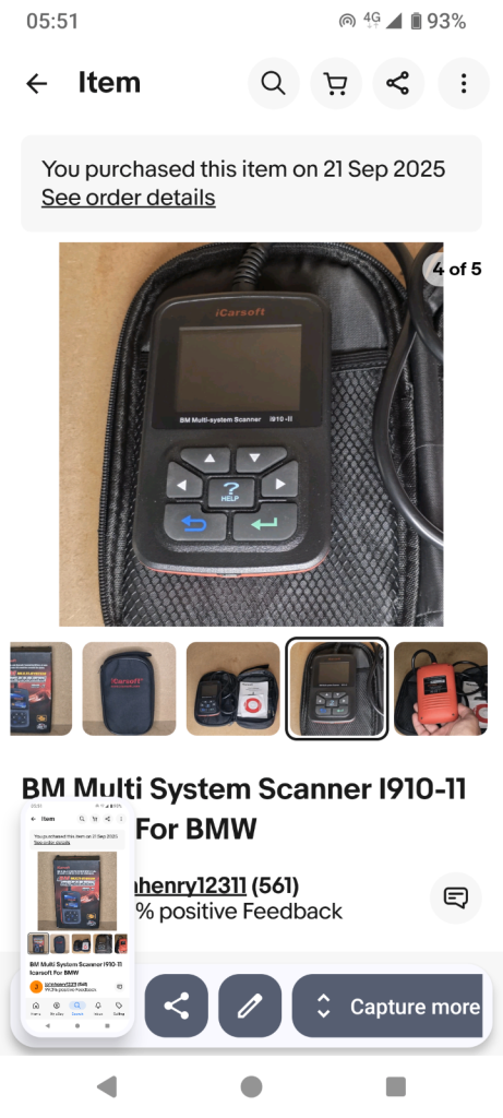 icarsoft bmi910-11 obd scanner for bmw