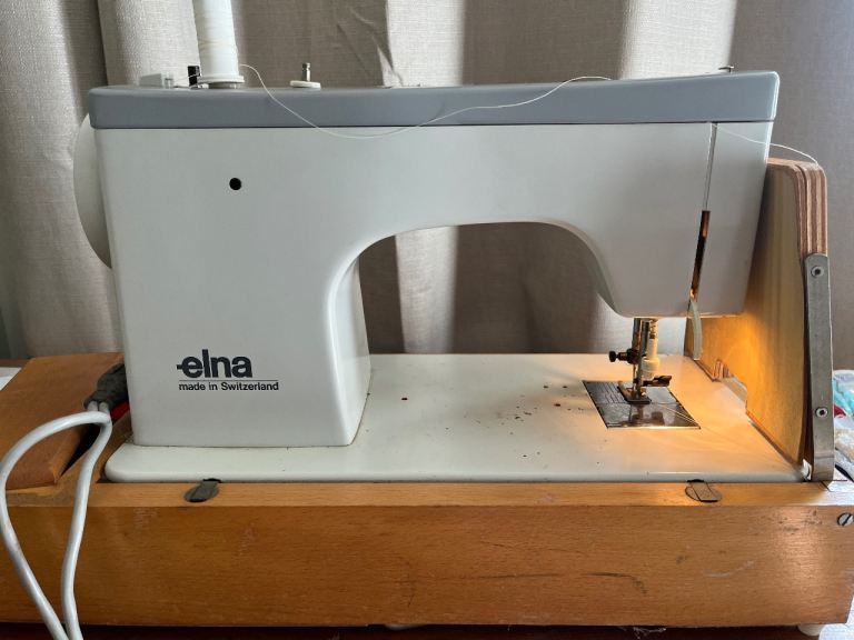 Vintage Elna Swiss Electric Sewing Machine with Accessories