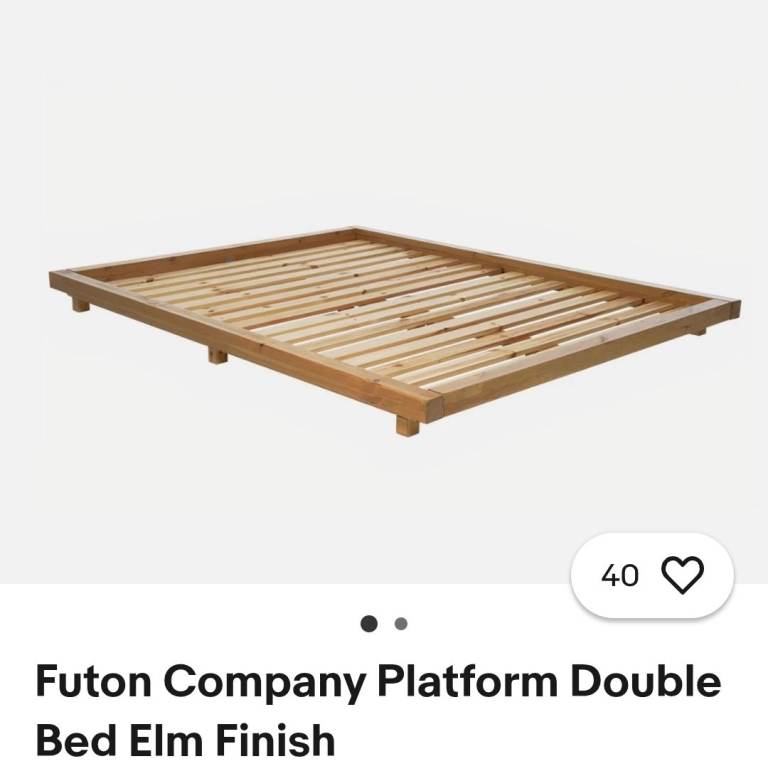 Futon Factory low platforn double bed Elm finish - PRICE DROP!!!