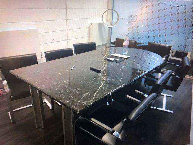 Italian Nero Marquina Marble Boardroom Table Conference Table Meeting Table Office Table