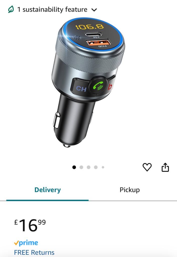 Bluetooth Transmitter for Cars, RRP: £17