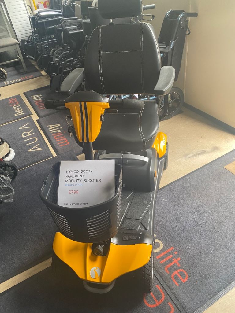 Kymco Koot Pavement Mobility Scooter - Yellow, Good Condition