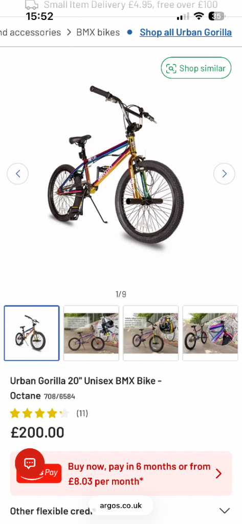 Urban Gorilla 20" BMX Bike - Octane, Brand New