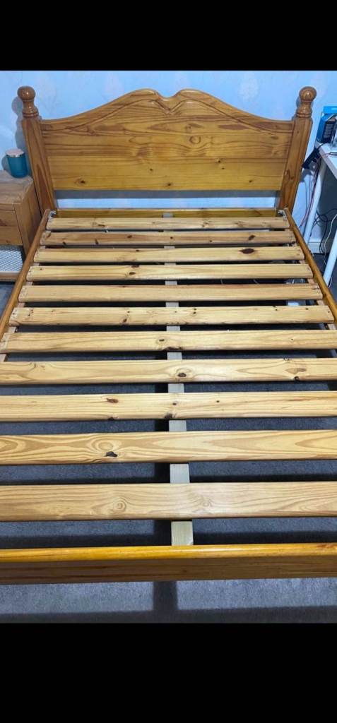 Solid pine double bed frame + FREE DELIVERY 