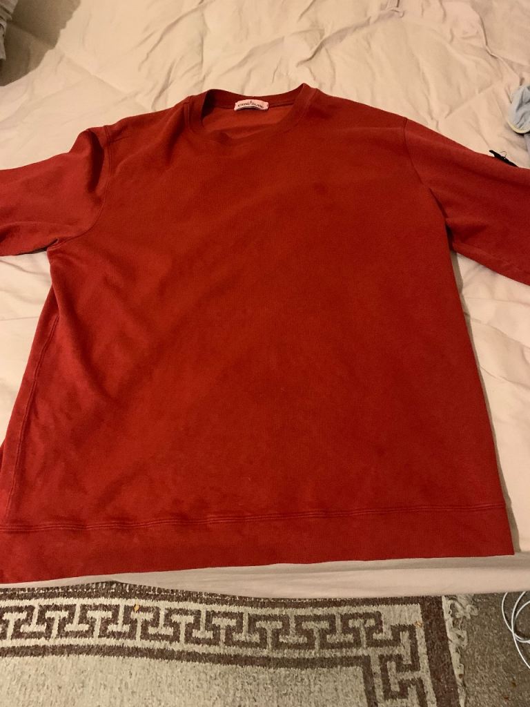Red  stone island jumper 100% authentic 