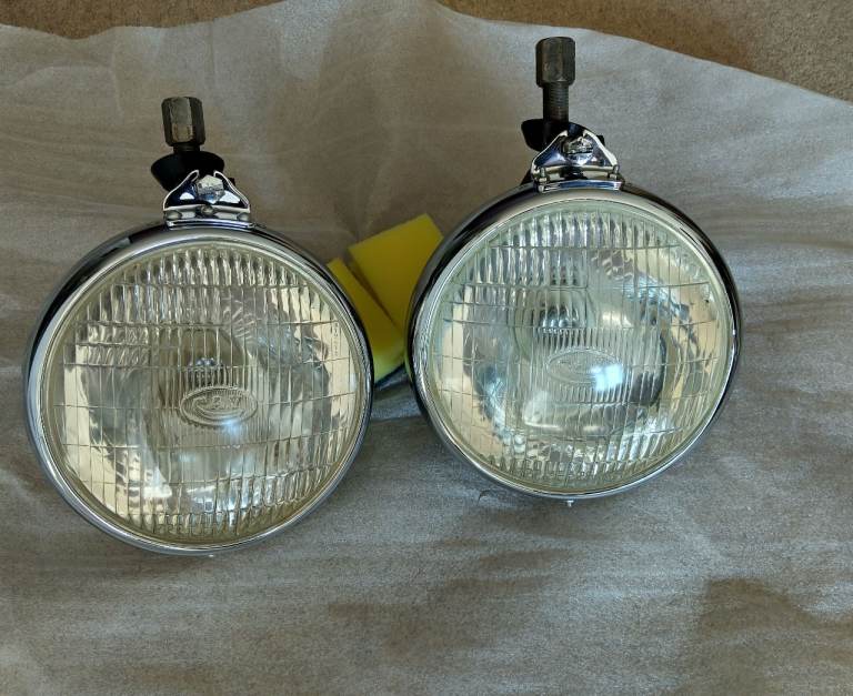 Pair of Vintage CAV V107/19 Headlamps