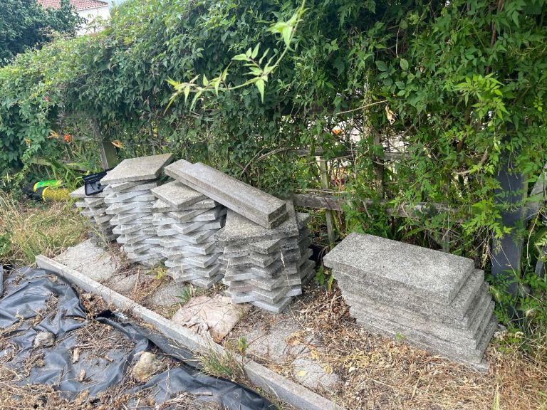 Grey Garden Paving Slabs and Edging – Used Condition