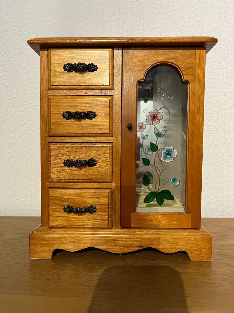 image for Vintage Wooden Wardrobe style Jewellery Box