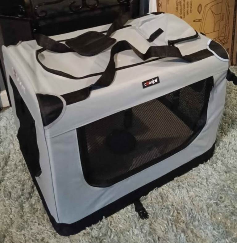 New light grey Large fabric pet crate