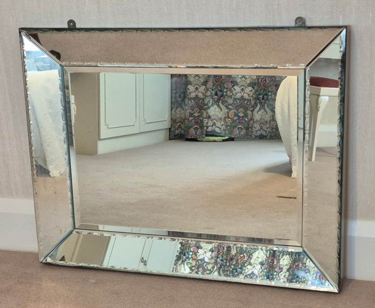 Vintage Mid Century Bevelled Edge Mirror