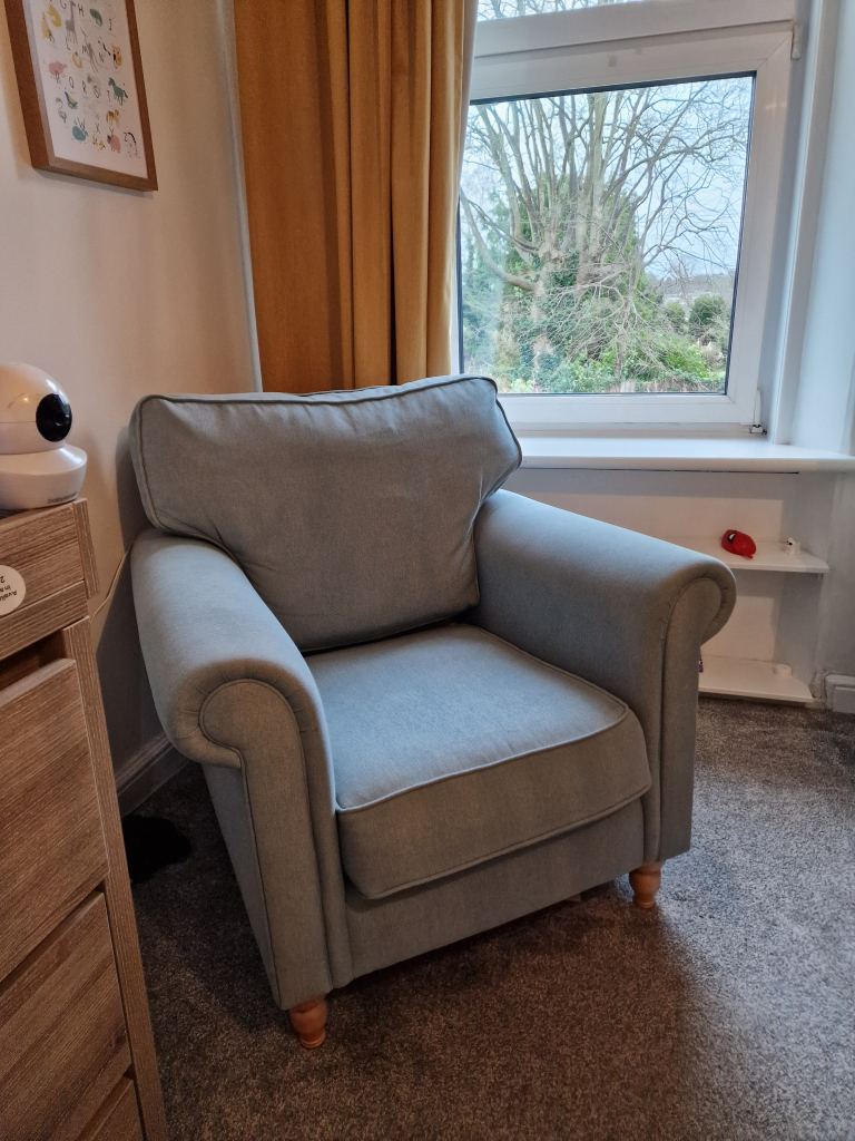 John Lewis Duck Egg Blue Armchair