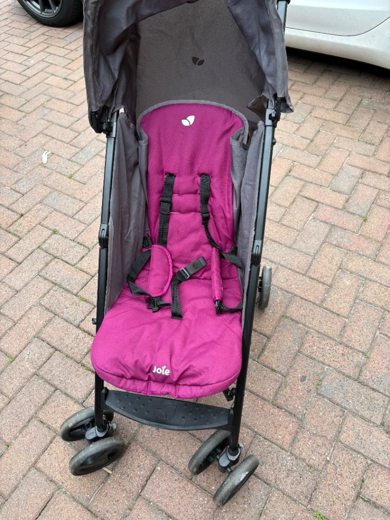 Joie Pushchair Stroller - Purple and Grey, Good Condition