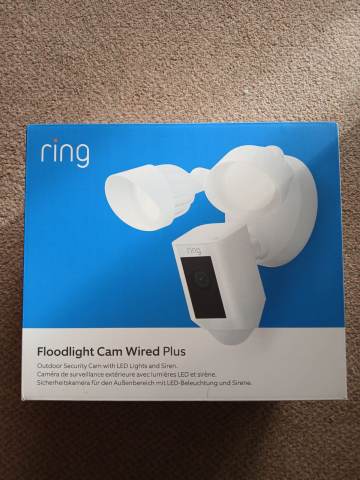 thumbnail image 2 of Ring Floodlight Cam Wired Plus – 1080p Security Camera With Motion Lights, White 2 of 5