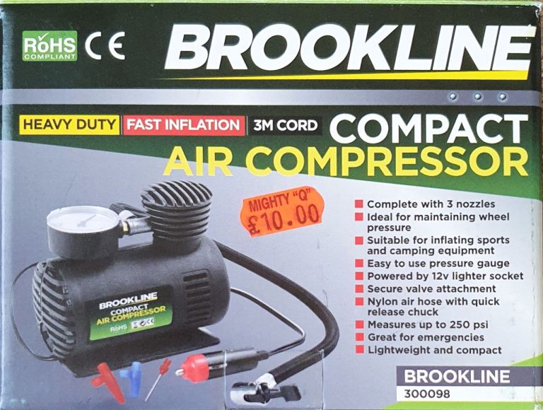Compact air compressor Fast Inflation 3M cord Heavy duty Sports & Camp