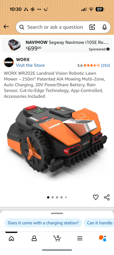 WORX WR202E Landroid Vision Robotic Lawn Mower **brand new sealed**