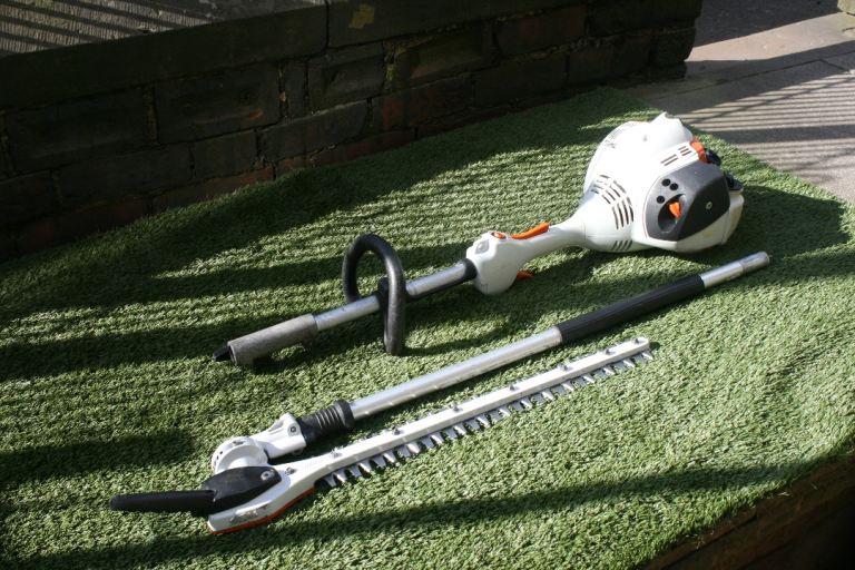Stihl KM56RC engine unit with hedge trimmer attachment
