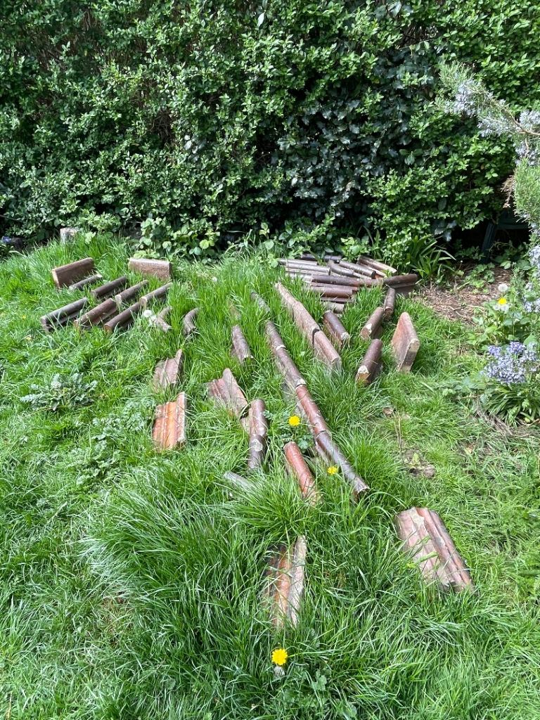 Garden bed border bricks