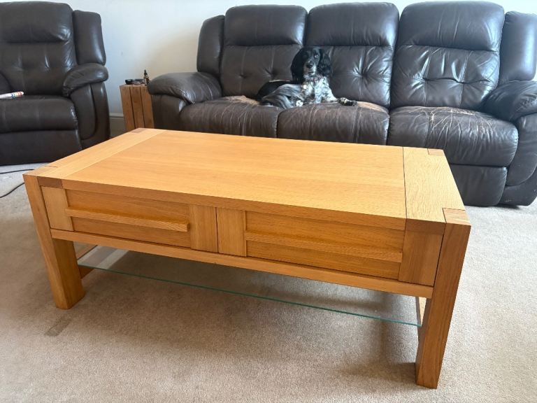 image for Solid Oak M&S Coffee Storage Table