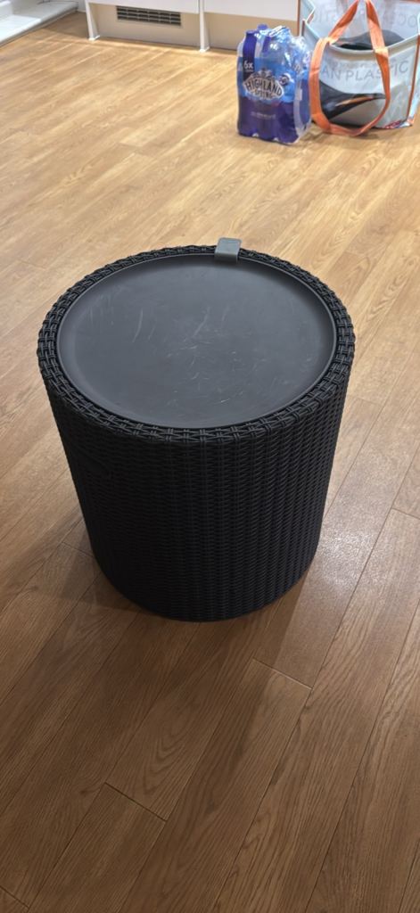 Black Plastic Cooler Planter or Side Table