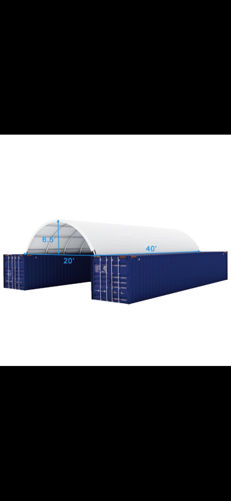 40ft Container Shelter With Rear Wall Enclosed