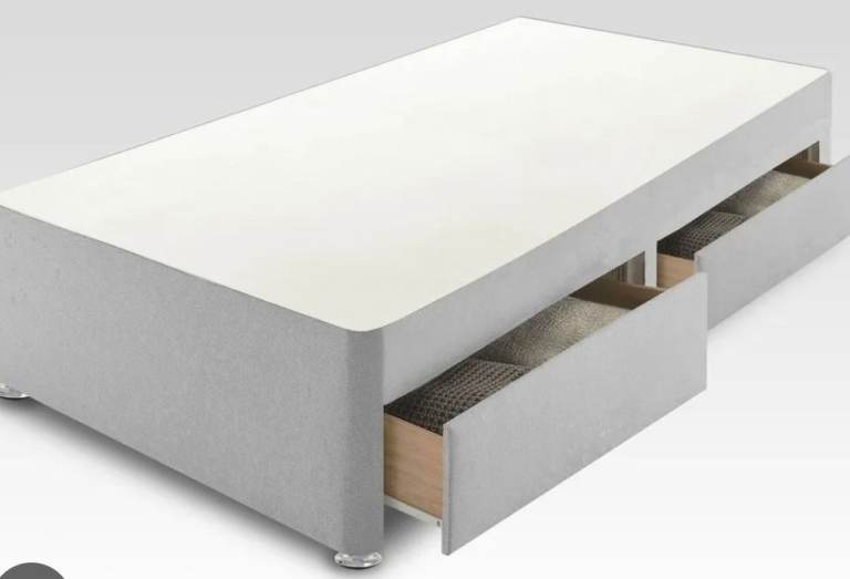 Dreams Workshop Single Divan Bed Base with Drawers and Headboard