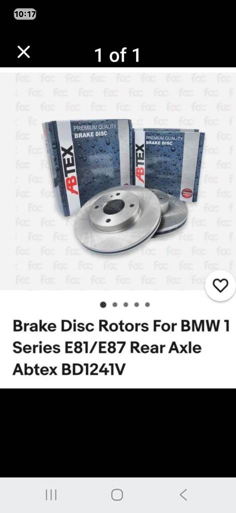 Bmw series 1 rear discs.