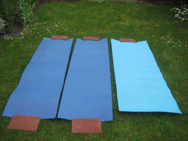 3 Exercise Mats; Light Blue Mat £5.00; Dark Blue Mats £4.00 Each
