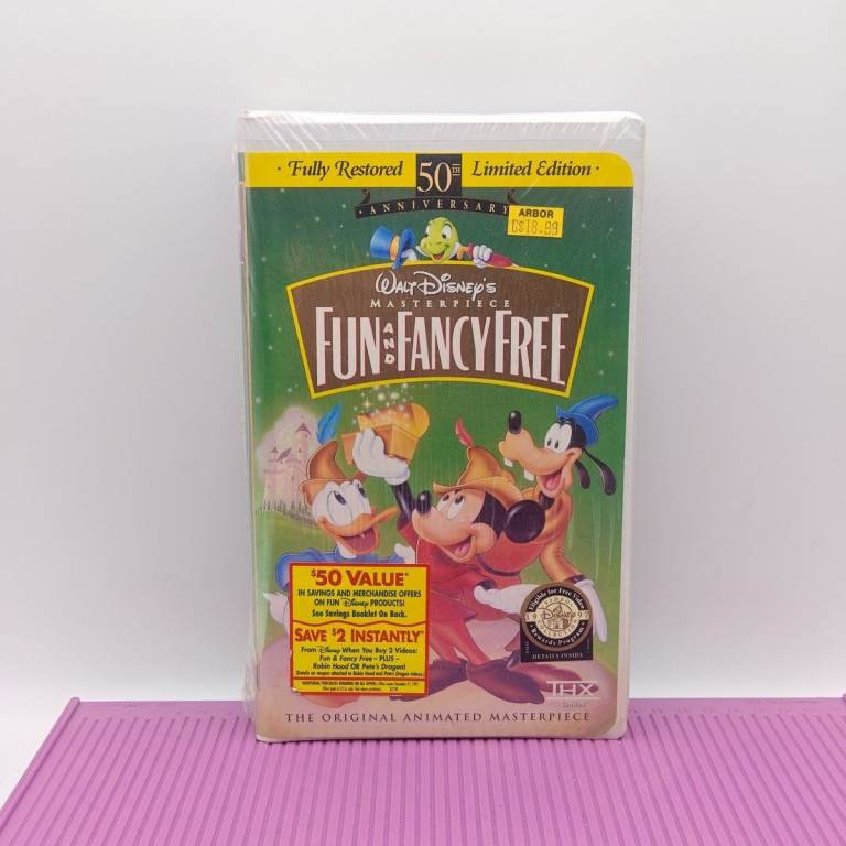 Fun and Fancy Free VHS Walt Disney Masterpiece New And Sealed NTSC Clamshell