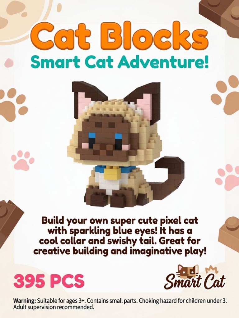 Smart Cat Adventure Cat Blocks - New, 395 Pcs