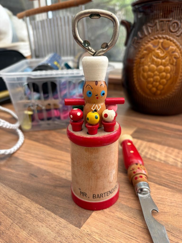 Vintage Mr Bartender Wooden Cocktail Set