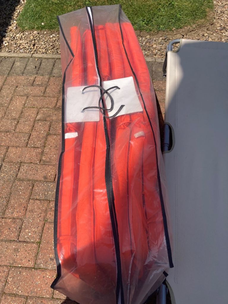 Set of 6 Orange Outdoor Cushion Pads – Good Condition