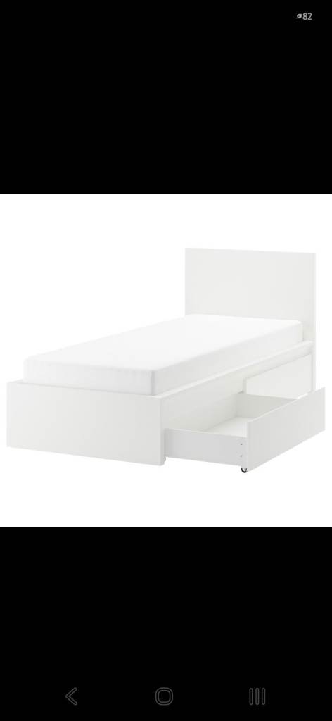 Ikea Malm Single Bed with Storage Drawers