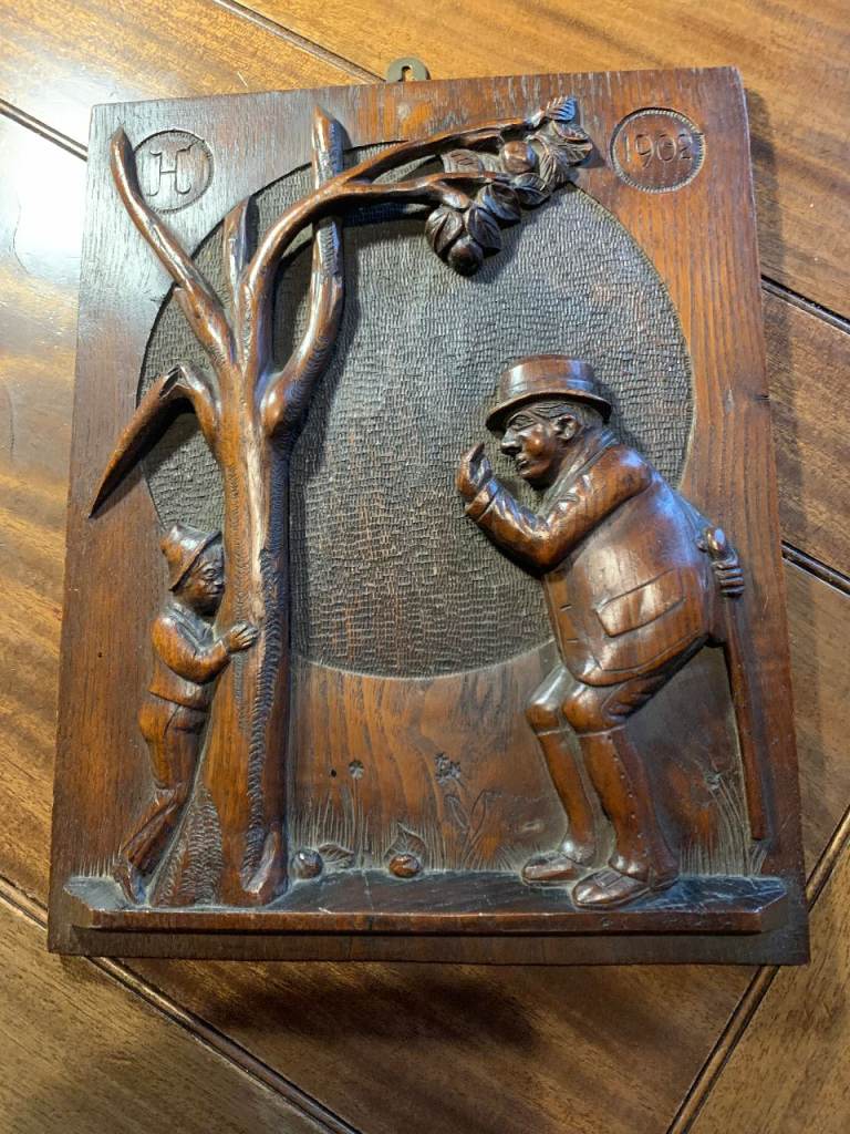 "Apples" - Edwardian solid hardwood decorative panel